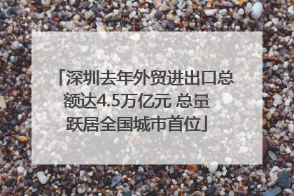 深圳去年外贸进出口总额达4.5万亿元 总量跃居全国城市首位