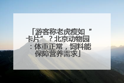 游客称老虎瘦如“卡片”？北京动物园：体重正常，饲料能保障营养需求