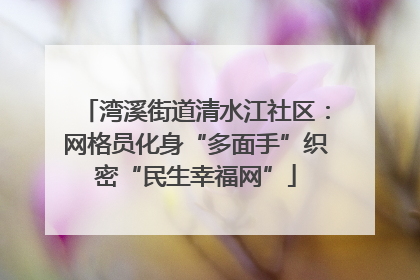 湾溪街道清水江社区：网格员化身“多面手”织密“民生幸福网”
