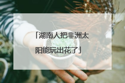 湖南人把非洲太阳能玩出花了