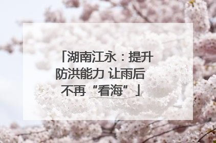 湖南江永：提升防洪能力 让雨后不再“看海”