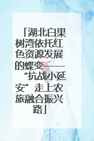 湖北白果树湾依托红色资源发展的蝶变——“抗战小延安”走上农旅融合振兴路
