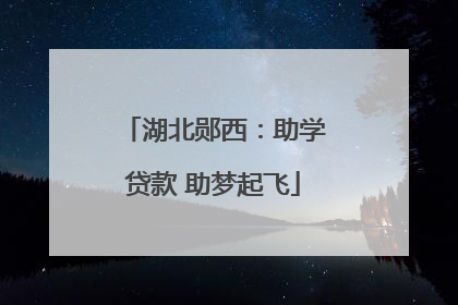 湖北郧西：助学贷款 助梦起飞