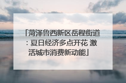 菏泽鲁西新区岳程街道：夏日经济多点开花 激活城市消费新动能