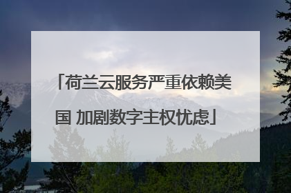 荷兰云服务严重依赖美国 加剧数字主权忧虑