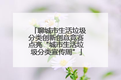 聊城市生活垃圾分类创新创意竞赛点亮“城市生活垃圾分类宣传周”