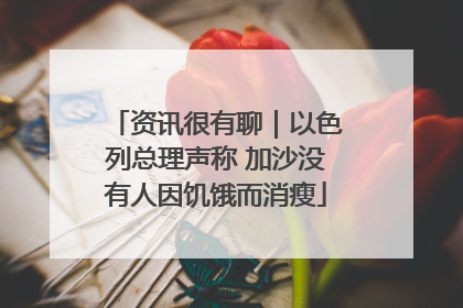 资讯很有聊｜以色列总理声称 加沙没有人因饥饿而消瘦
