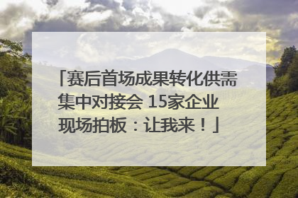 赛后首场成果转化供需集中对接会 15家企业现场拍板：让我来！