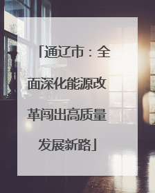 通辽市：全面深化能源改革闯出高质量发展新路
