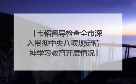 韦韬督导检查全市深入贯彻中央八项规定精神学习教育开展情况