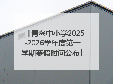 青岛中小学2025-2026学年度第一学期寒假时间公布