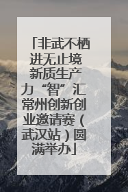 非武不栖 进无止境 新质生产力“智”汇常州创新创业邀请赛（武汉站）圆满举办