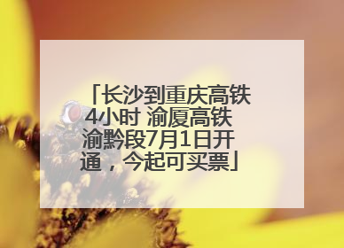 长沙到重庆高铁4小时 渝厦高铁渝黔段7月1日开通，今起可买票
