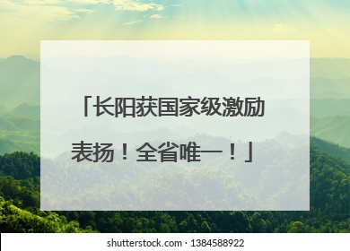 长阳获国家级激励表扬！全省唯一！