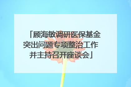 顾海敏调研医保基金突出问题专项整治工作并主持召开座谈会