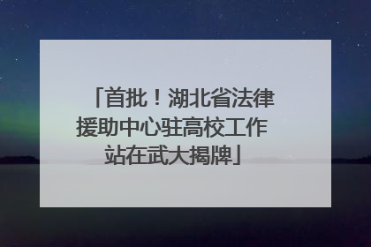 首批！湖北省法律援助中心驻高校工作站在武大揭牌