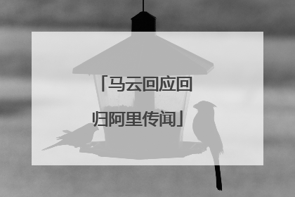 马云回应回归阿里传闻