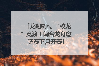 龙翔刺桐 “蛟龙”竞渡！闽台龙舟邀请赛下月开赛