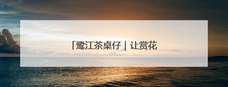 鹭江茶桌仔｜让赏花经济“四季花开”