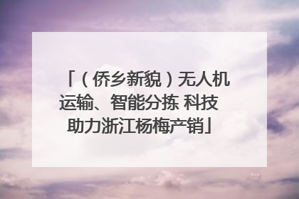 （侨乡新貌）无人机运输、智能分拣 科技助力浙江杨梅产销