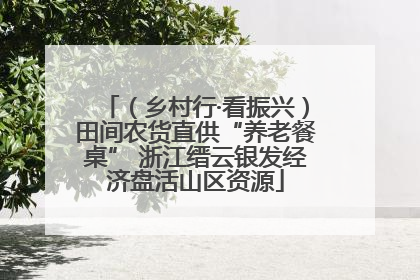 （乡村行·看振兴）田间农货直供“养老餐桌” 浙江缙云银发经济盘活山区资源