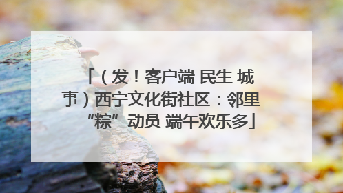 （发！客户端 民生 城事）西宁文化街社区：邻里“粽”动员 端午欢乐多