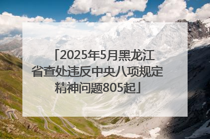 2025年5月黑龙江省查处违反中央八项规定精神问题805起