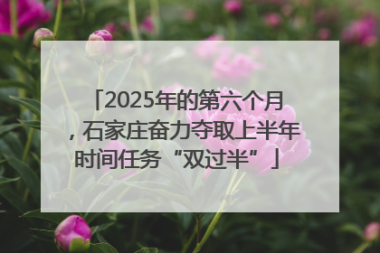 2025年的第六个月，石家庄奋力夺取上半年时间任务“双过半”