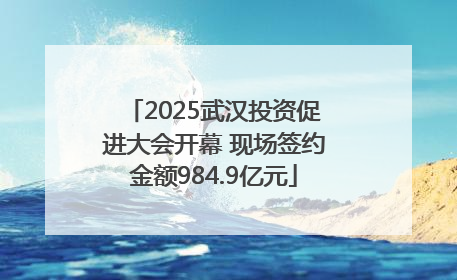 2025武汉投资促进大会开幕 现场签约金额984.9亿元