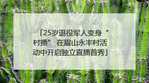 25岁退役军人变身“村播” 在眉山永丰村活动中开启独立直播首秀
