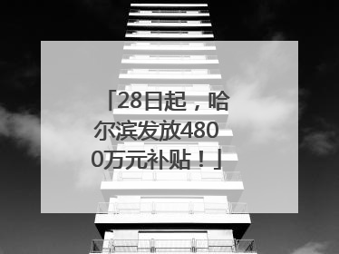 28日起，哈尔滨发放4800万元补贴！