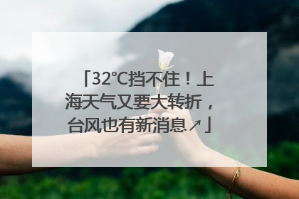 32℃挡不住！上海天气又要大转折，台风也有新消息↗