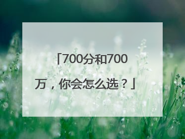 700分和700万，你会怎么选？