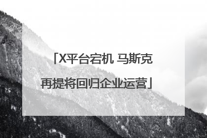 X平台宕机 马斯克再提将回归企业运营